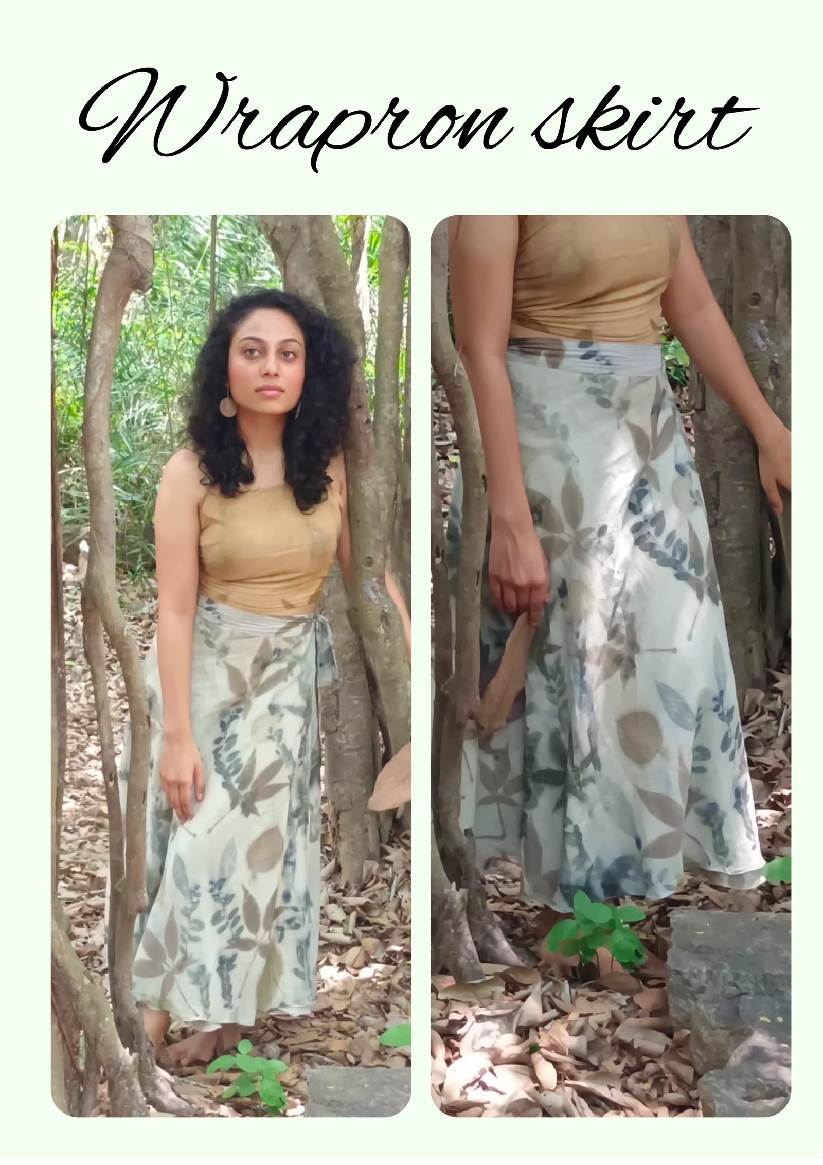 Folhas Wrapron Skirt